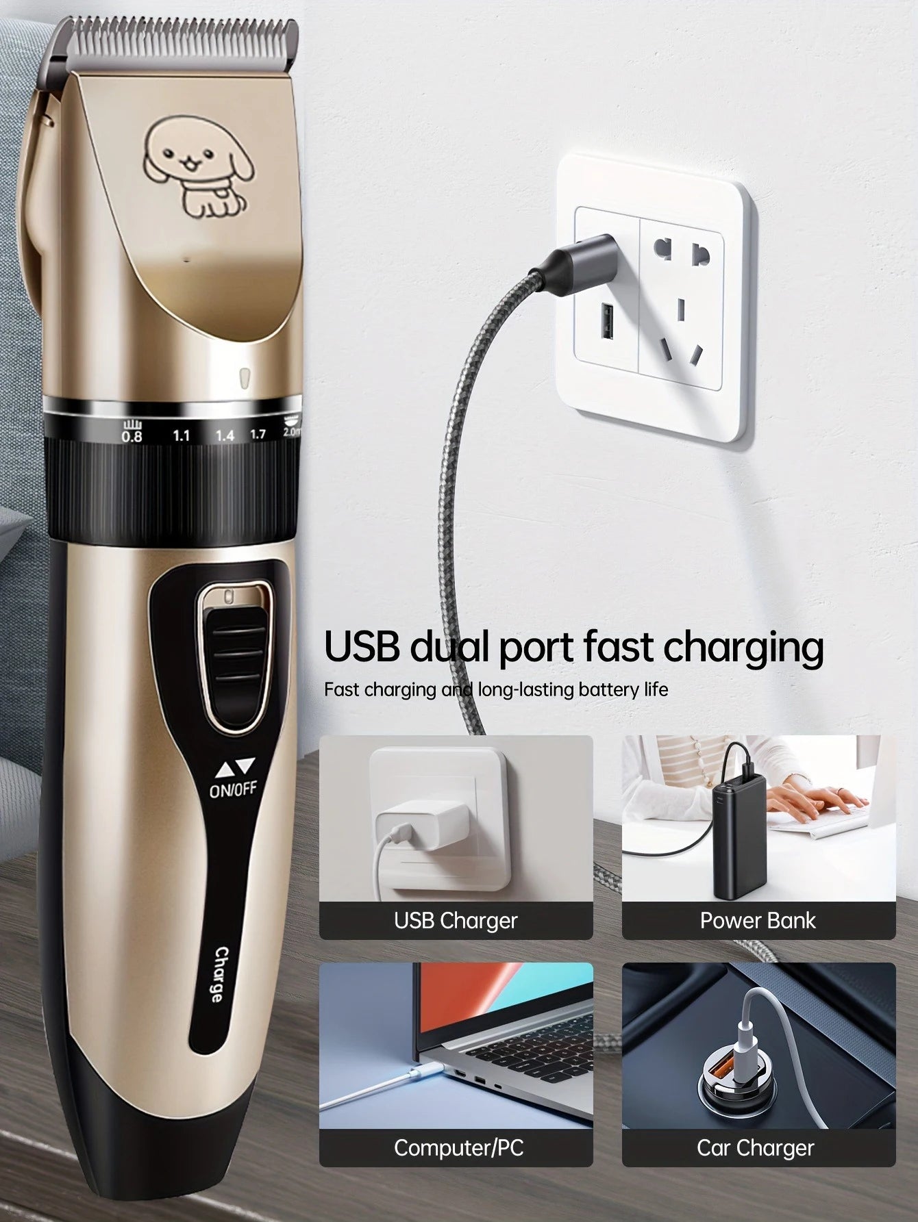 Pet Grooming Clippers – Electric Trimmer for Dogs & Cats