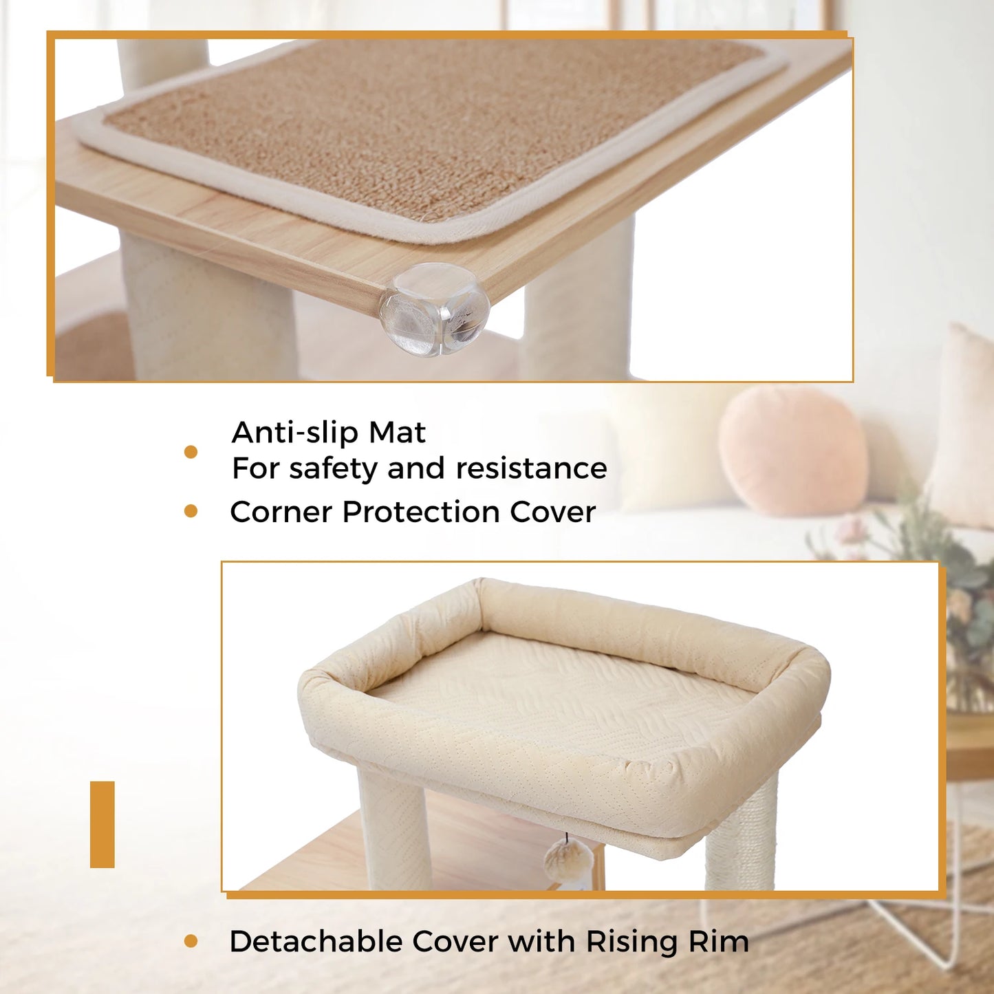 Multi-Level Cat Tree with Condo, Hammock & Scratching Posts