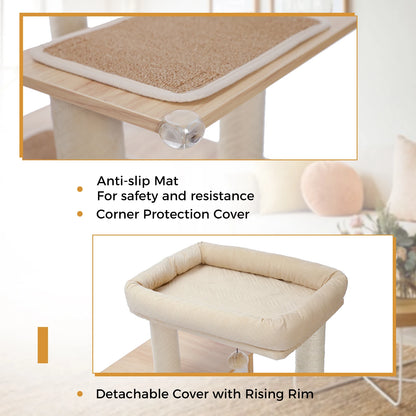 Multi-Level Cat Tree with Condo, Hammock & Scratching Posts