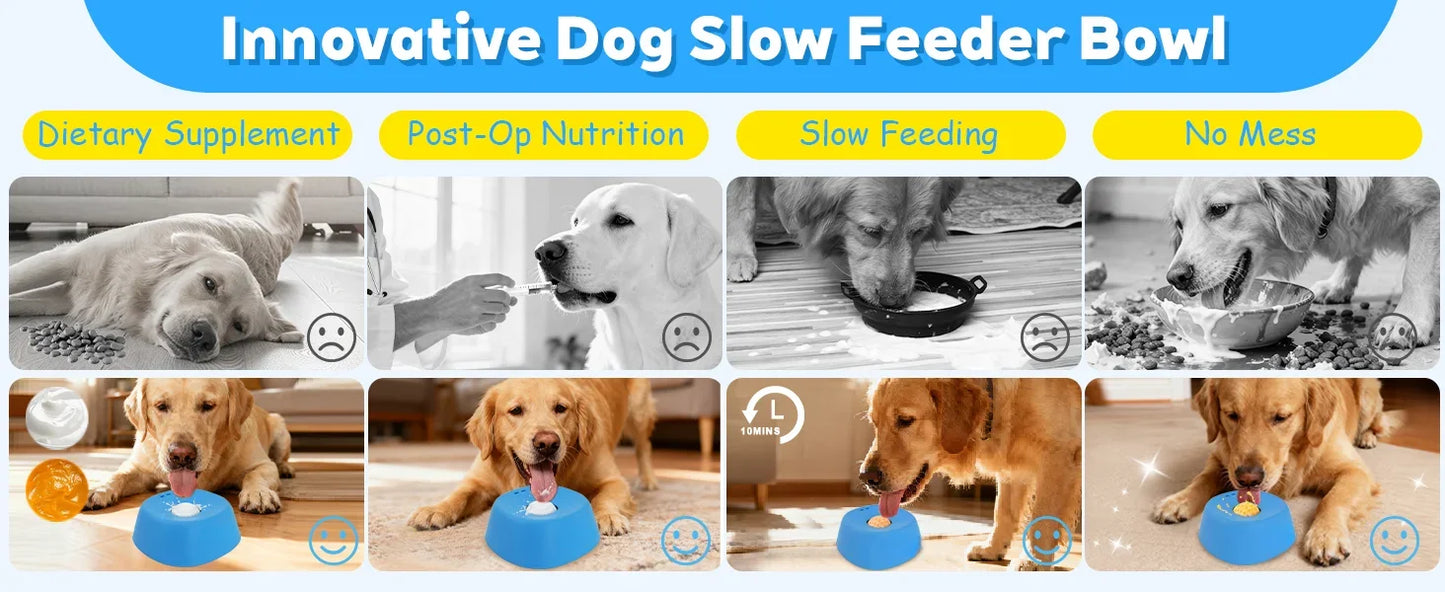 Anti-Choking Slow Feeder Dog Bowl – Non-Slip Lick Bowl for Treats, Broth & Yogurt
