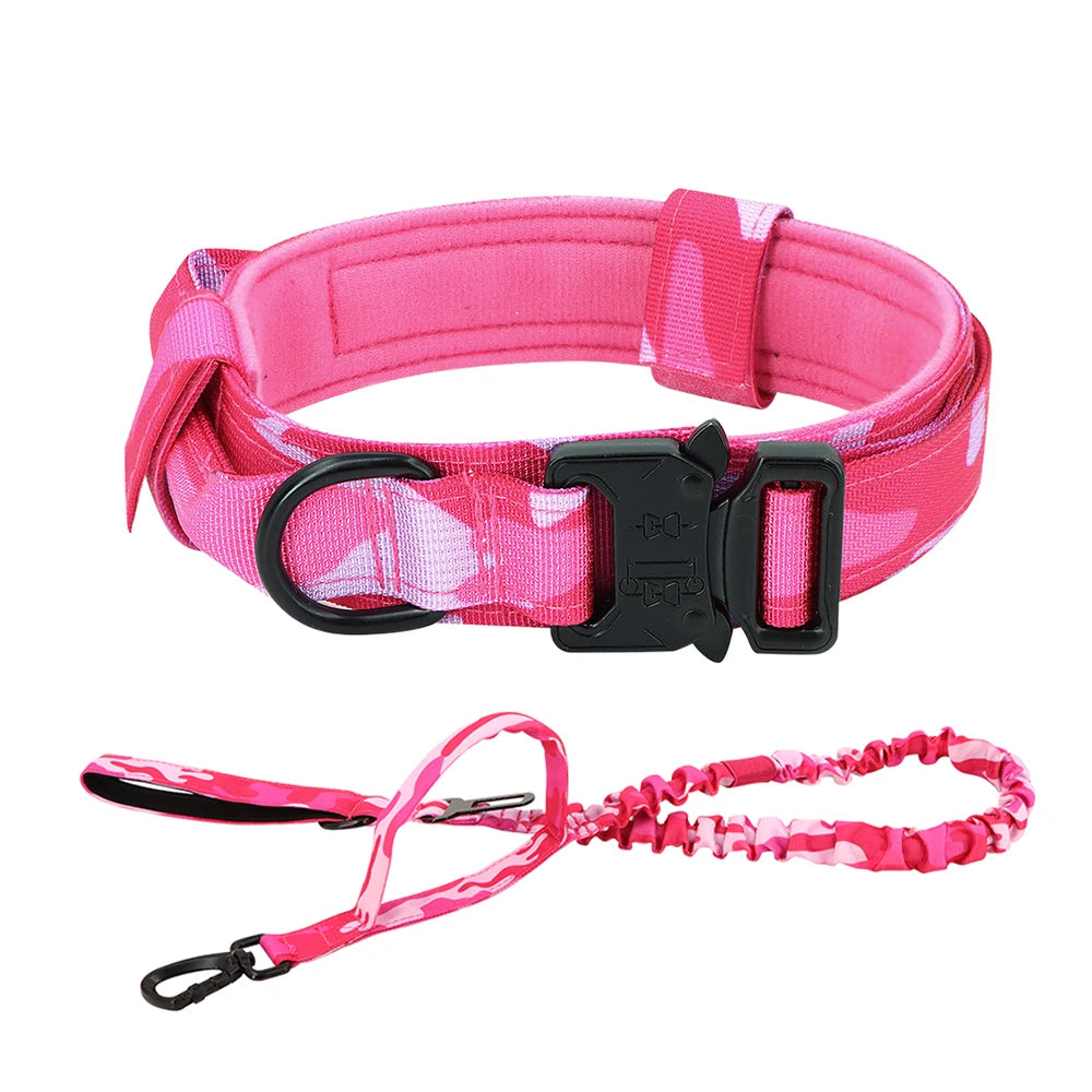 Tactical Dog Collar & Leash Set – Adjustable Training Collar with Control Handle