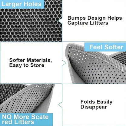 Non-Slip Double Layer Cat Litter Mat – Waterproof & Large