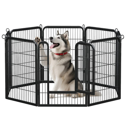 Foldable Metal Dog Playpen with Door – Indoor & Outdoor Puppy Fence