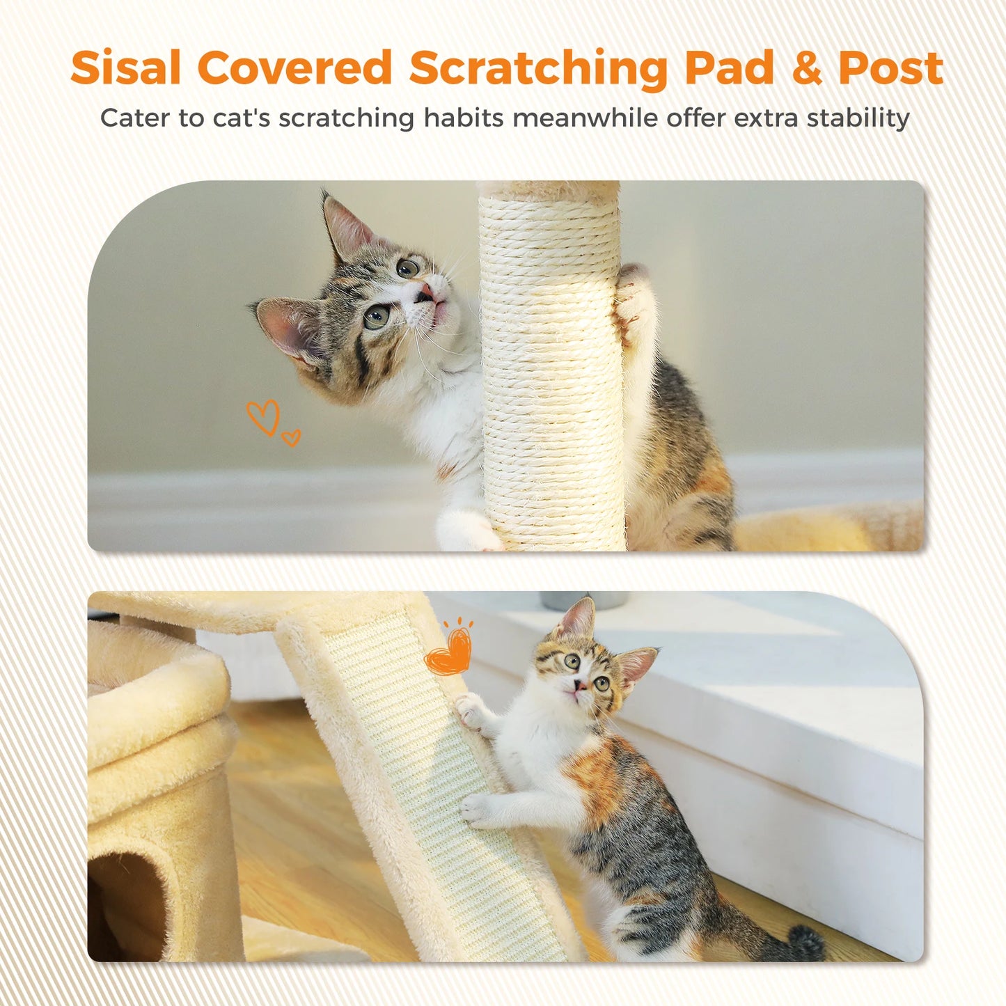 Small Cat Tree with Condo, Perch & Scratching Post