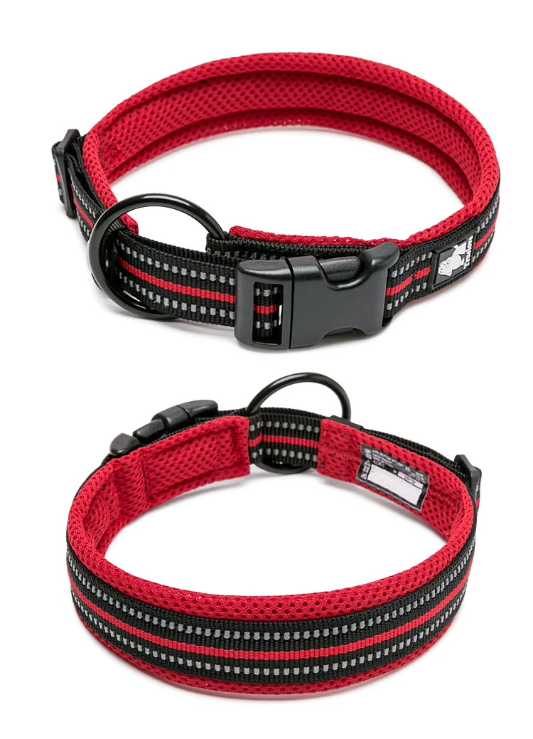 Padded Tactical Dog Collar – Adjustable Nylon Walking Collar for All Sizes