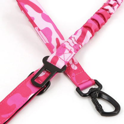 “Pink Camo Tactical Dog Harness – Adjustable Vest for Medium & Large Dogs”