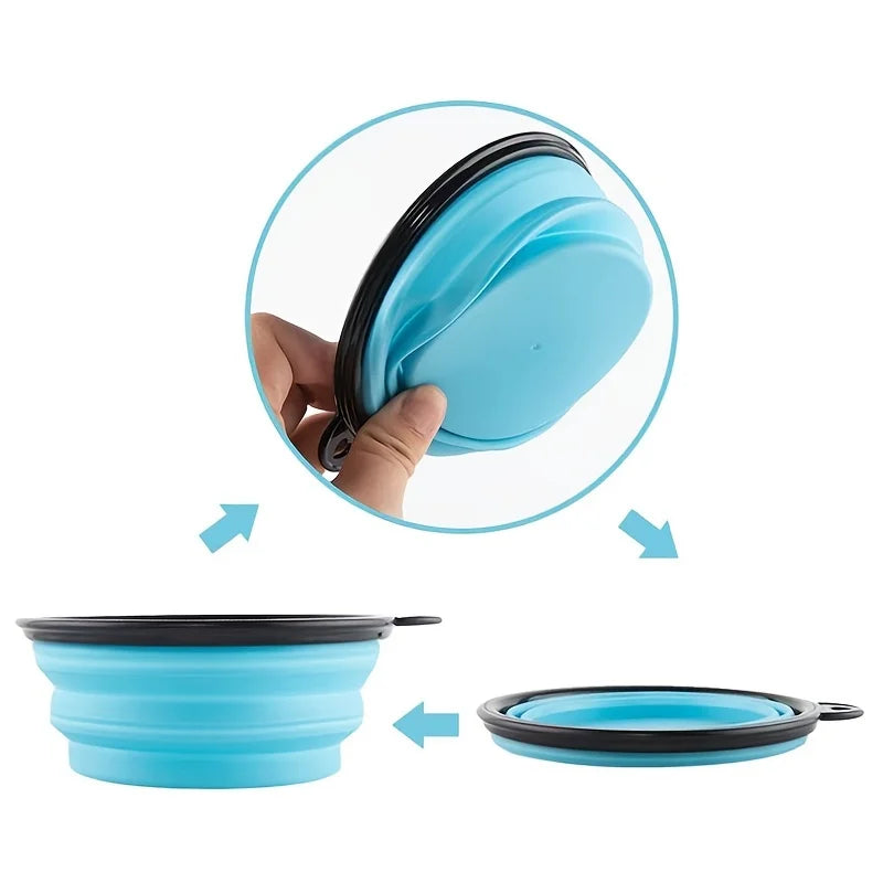 Portable Pet Food Bowl – Collapsible TPR Silicone Travel Bowl for Dogs & Cats