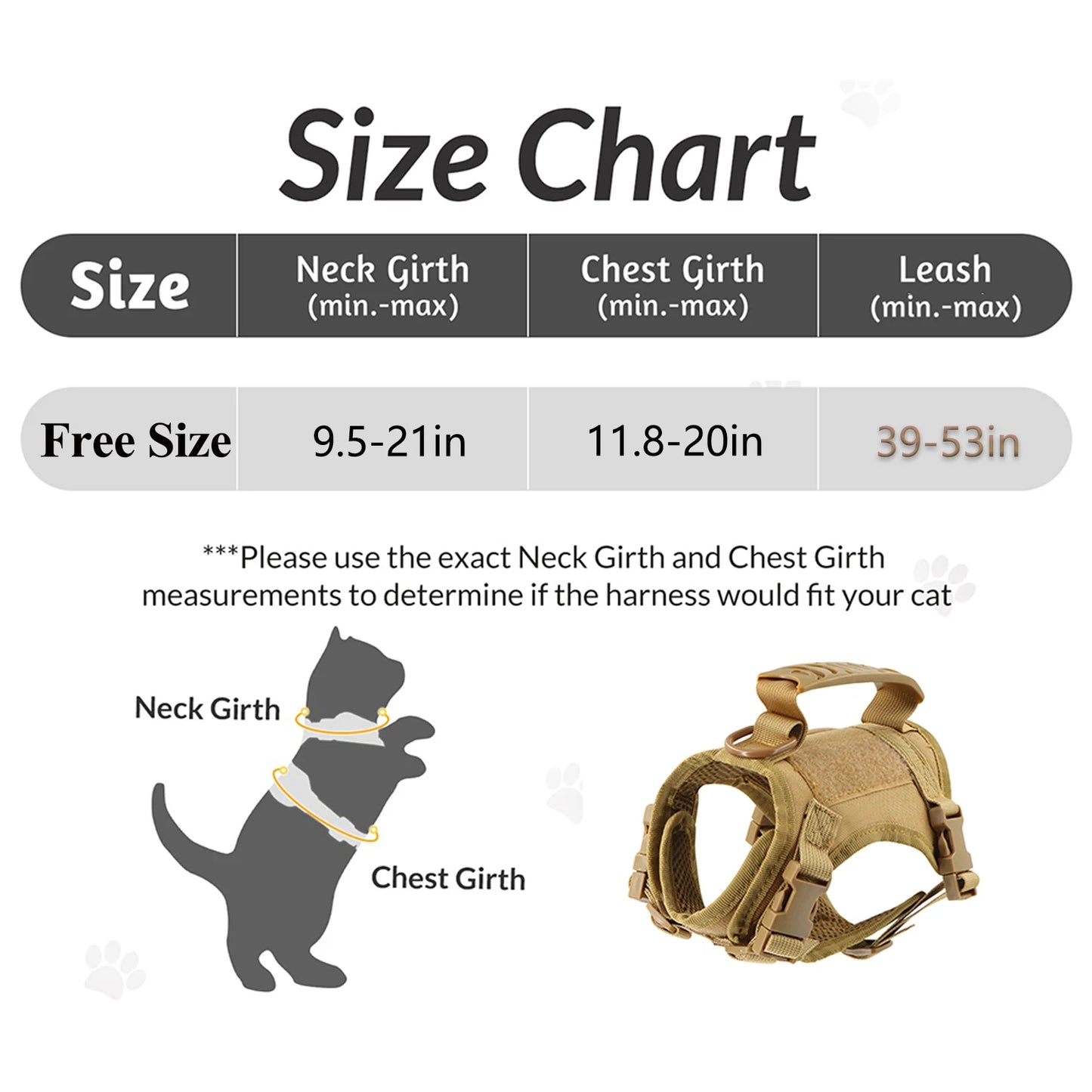 Tactical Cat & Dog Harness with Control Handle