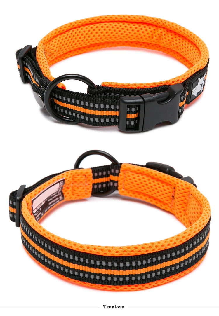 Padded Tactical Dog Collar – Adjustable Nylon Walking Collar for All Sizes