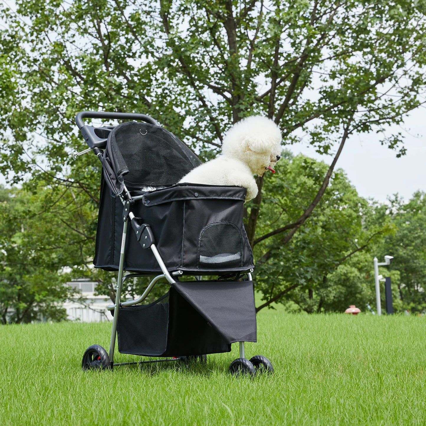 Foldable Pet Stroller – 3-Wheel Travel Buggy for Small Dogs & Cats