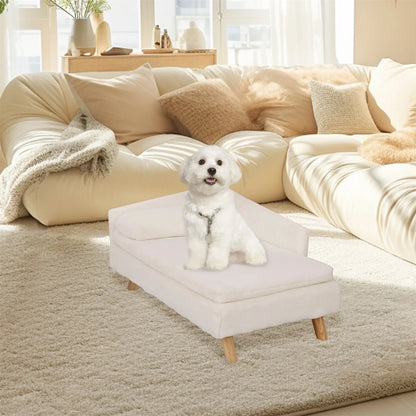 Nordic Elevated Pet Bed – Wooden Leg Sofa for Small Dogs & Cats