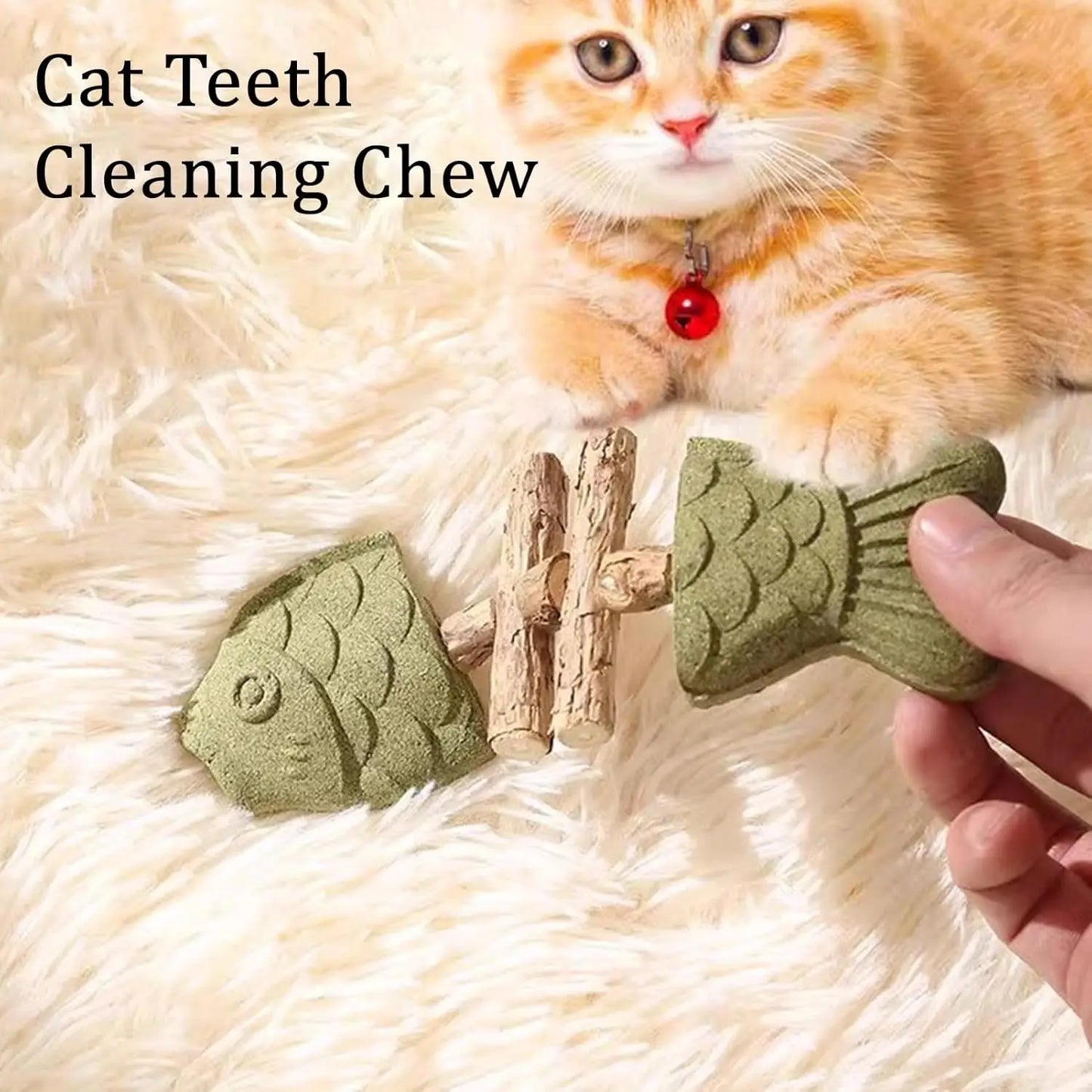 Fishbone Cat Chew Toy – Bite-Resistant Dental Toy for Cats