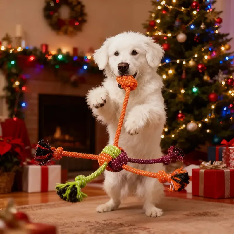 Durable Dog Rope Toy – Interactive Teeth Cleaning Chew Toy for Dogs & Puppies