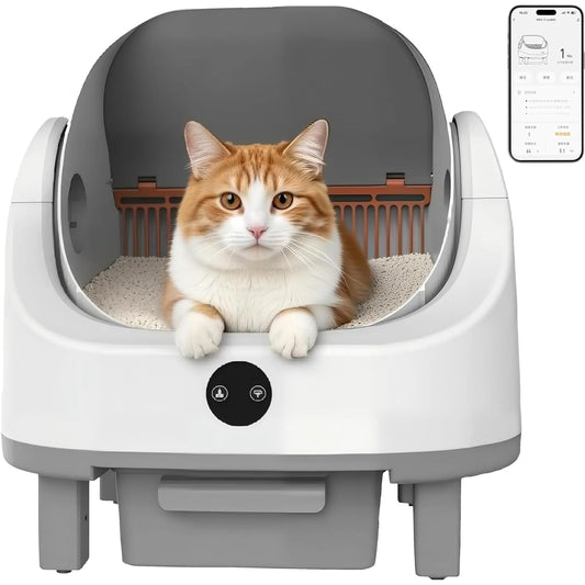 Automatic Self-Cleaning Cat Litter Box – Open-Top with App Control, 9L Capacity & Safety Sensors