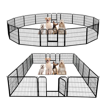 Foldable Metal Dog Playpen with Door – Indoor & Outdoor Puppy Fence
