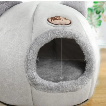 Cat Ear Pet Bed – Soft, Warm & Washable Bed for Small to Large Cats