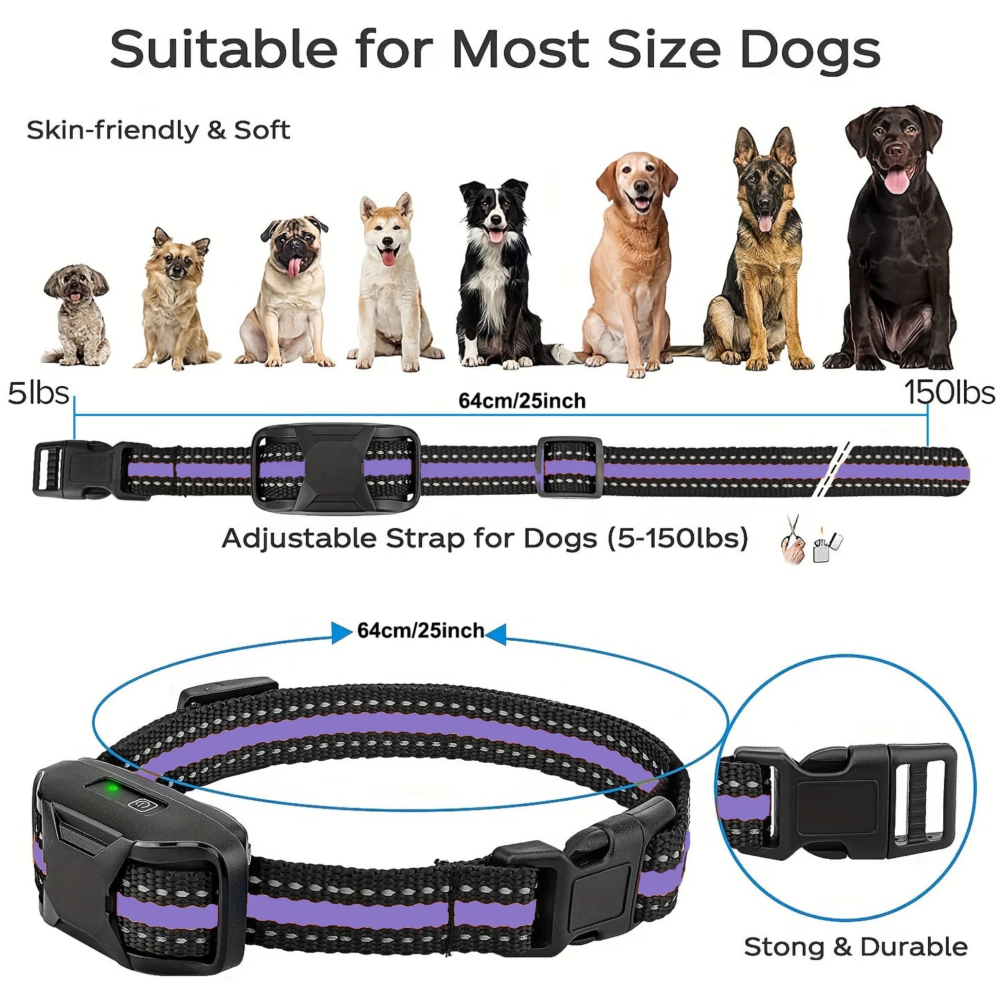 Wasserdichtes Hundetrainingshalsband mit Fernbedienung, Signalton & Vibration