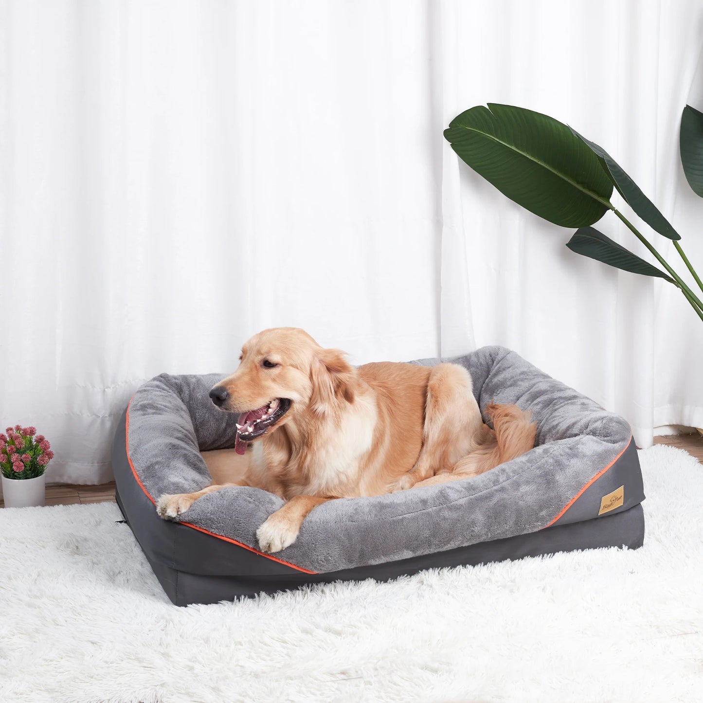 Weiches, wasserdichtes Hundebett mit waschbarem Bezug und warmer Fleece-Matratze
