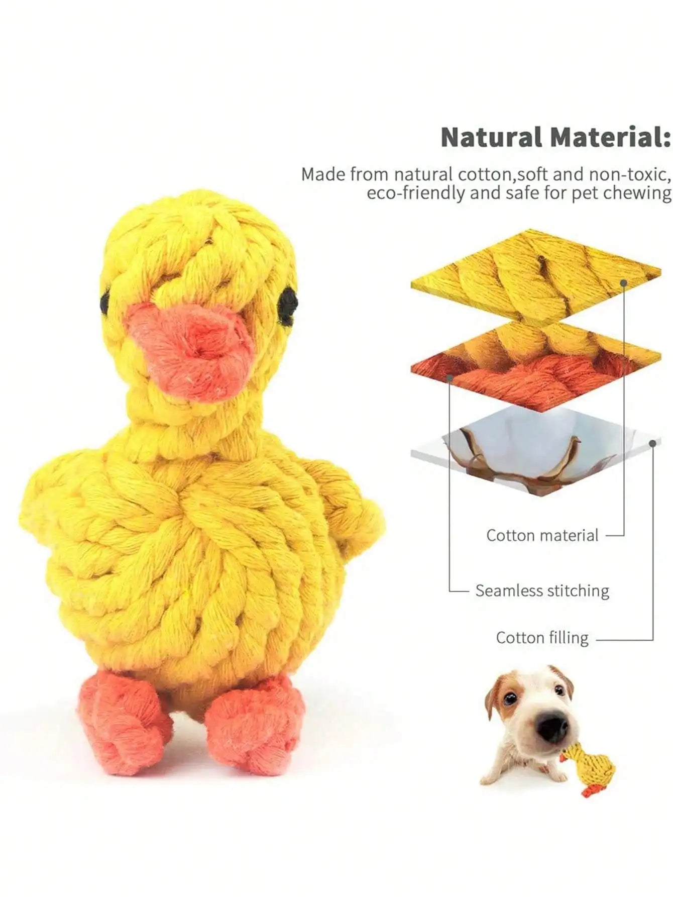 Cotton Rope Knot Dog Toy – Durable Teeth Cleaning Toy for Small & Medium Dogs