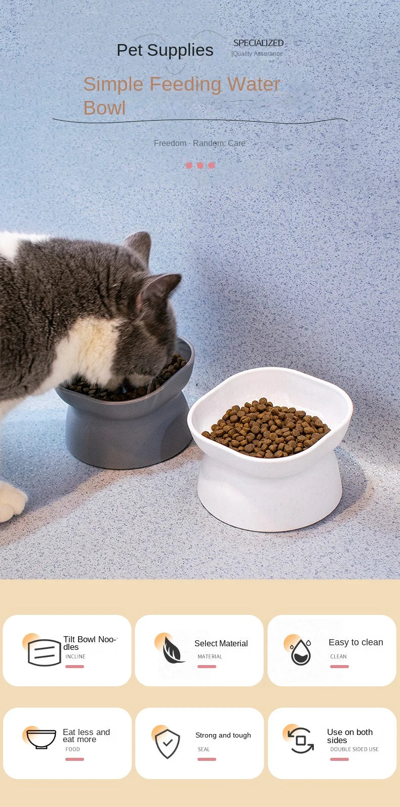 Elevated Ceramic Pet Bowl – High Foot Feeder for Cats & Small Dogs