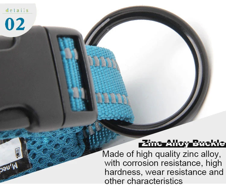 Padded Tactical Dog Collar – Adjustable Nylon Walking Collar for All Sizes