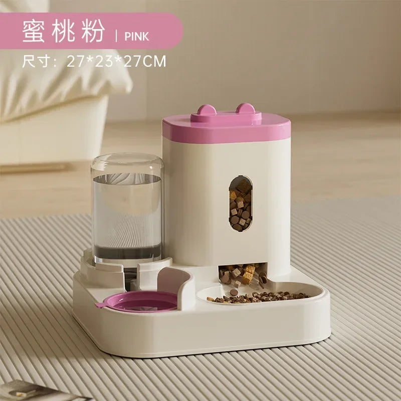 Automatic Pet Feeder Bowl – Large Capacity Food Storage with Water Fountain for Dogs & Cats