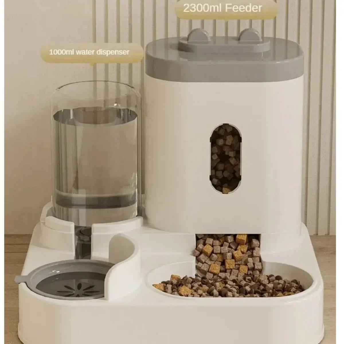 Automatic Pet Feeder Bowl – Large Capacity Food Storage with Water Fountain for Dogs & Cats