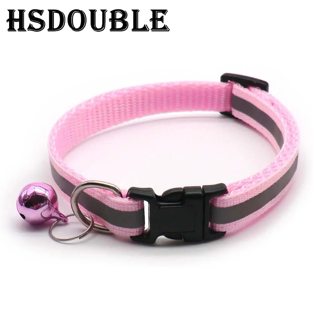 Reflective Pet Collar Set – Adjustable Collars with Bells for Cats & Small Dogs (2-Pack)