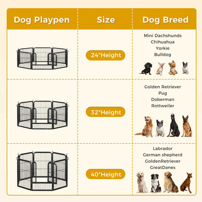 Foldable Metal Dog Playpen with Door – Indoor & Outdoor Puppy Fence