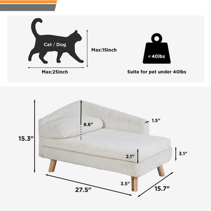 Nordic Elevated Pet Bed – Wooden Leg Sofa for Small Dogs & Cats