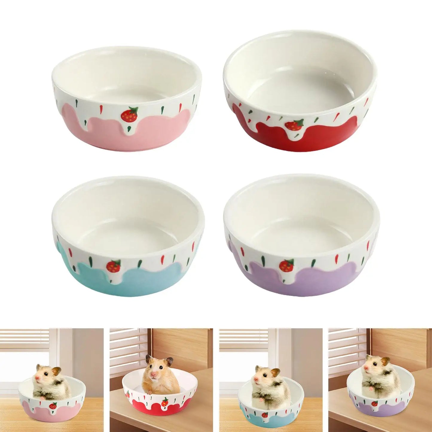 Ceramic Small Pet Food Bowl – Easy Clean Feeding Dish for Hamsters, Rabbits & Small Animals