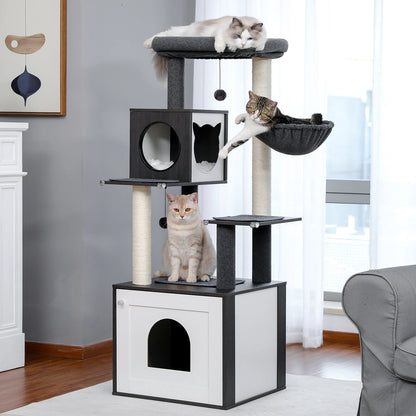 Multi-Level Cat Tree with Condo, Hammock & Scratching Posts