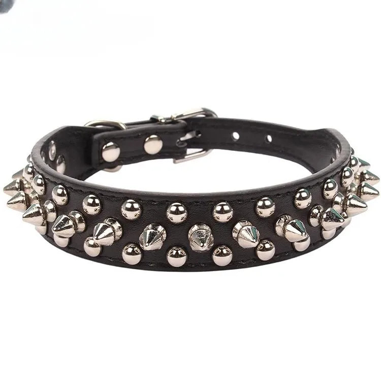 PU Leather Dog Collar Adjustable Spiked Rivet Punk Pet Collar Small Dog Cat