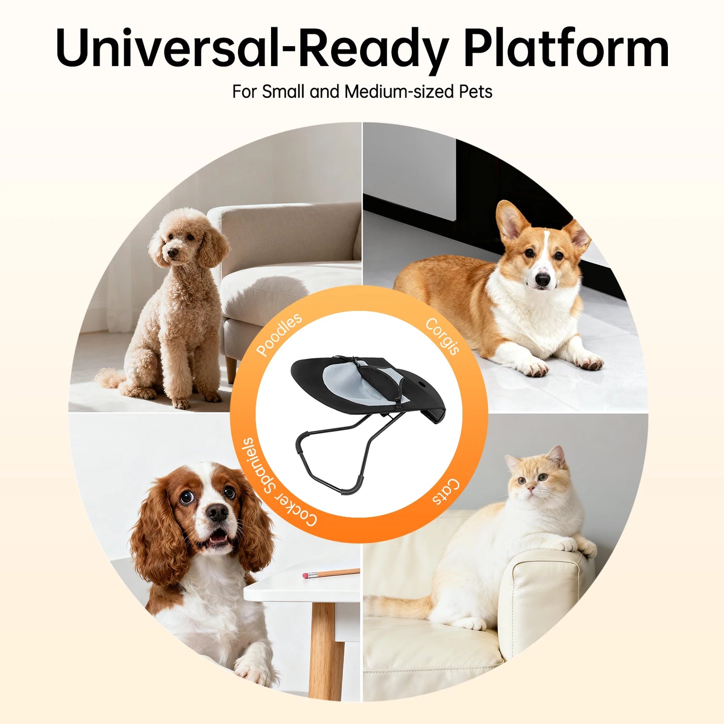 Pet Rocker Chair – Foldable Adjustable Dog Bed