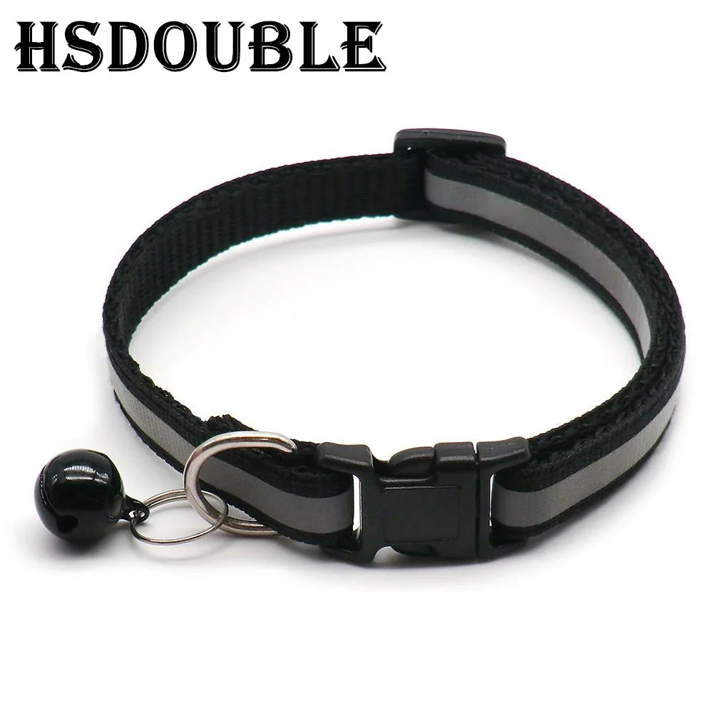 Reflective Pet Collar Set – Adjustable Collars with Bells for Cats & Small Dogs (2-Pack)