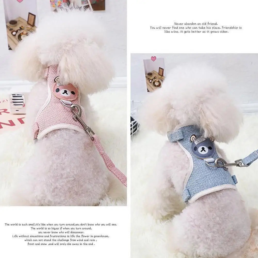 Breathable Pet Harness & Leash Set – Adjustable Vest for Small Dogs & Cats