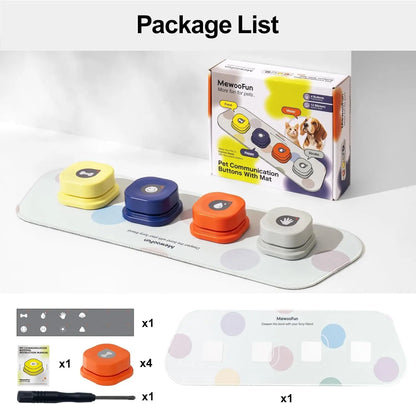 Mewoofun Pet Talking Buttons – Recordable Voice Training Toy