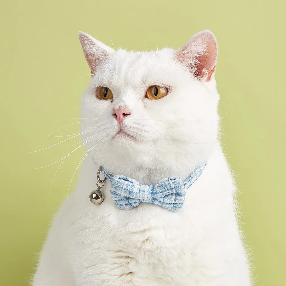 Adjustable Bow Tie Pet Collar with Bell for Cats & Small Dogs
