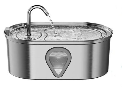 3.5L Stainless Steel Automatic Cat Water Fountain with Clear Window