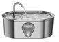 3.5L Stainless Steel Automatic Cat Water Fountain with Clear Window
