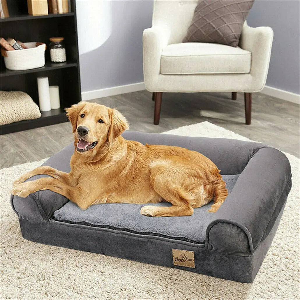 Orthopedic XXL Dog Bed with Bolster & Washable Cover