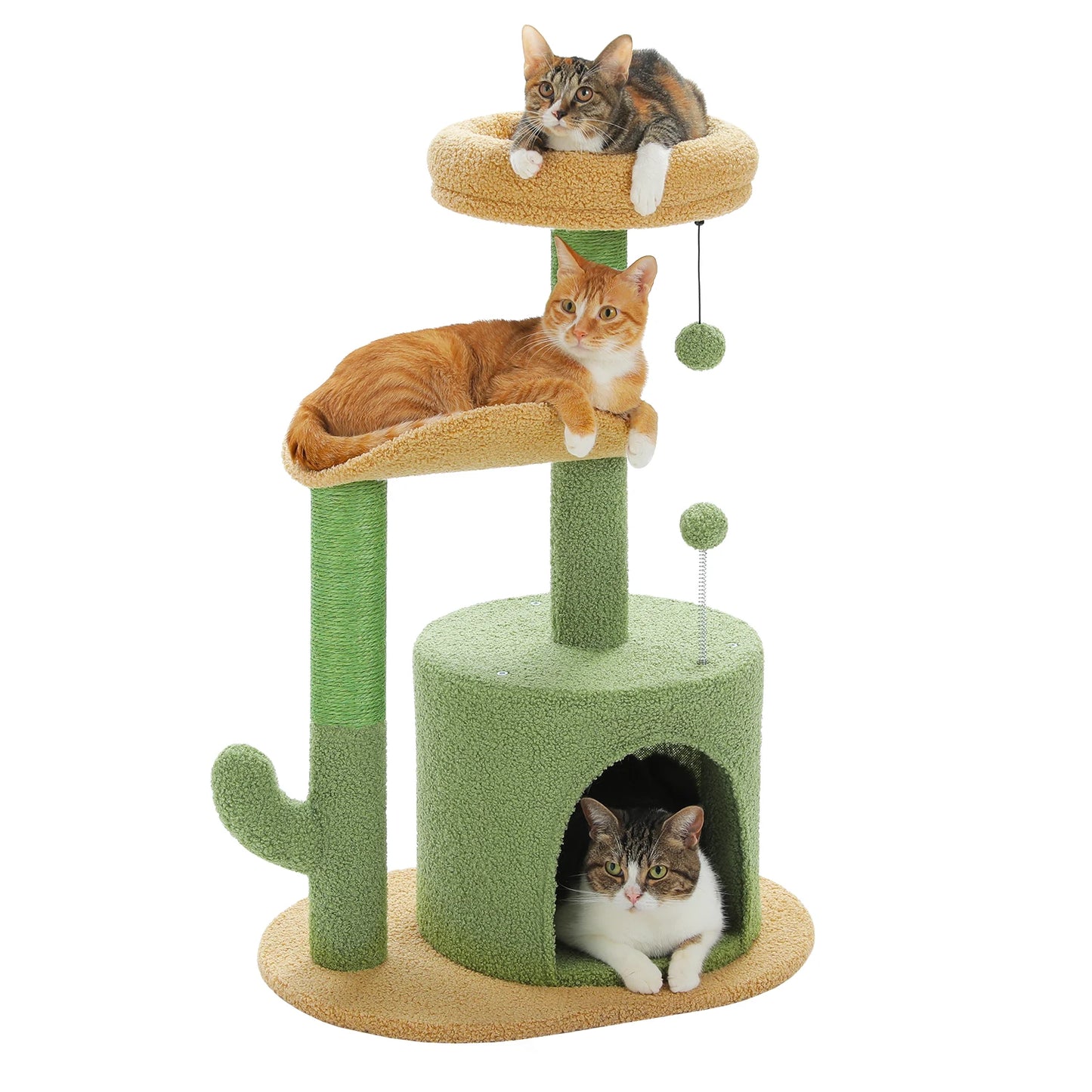 Cactus Cat Tree with Condo & Scratching Post