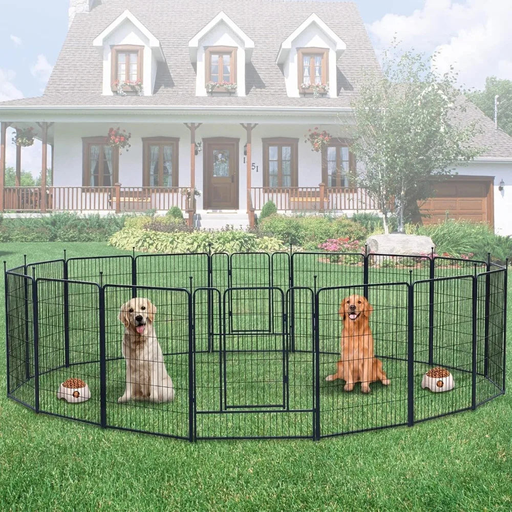 Portable Dog Playpen – Foldable Outdoor Fence with Door