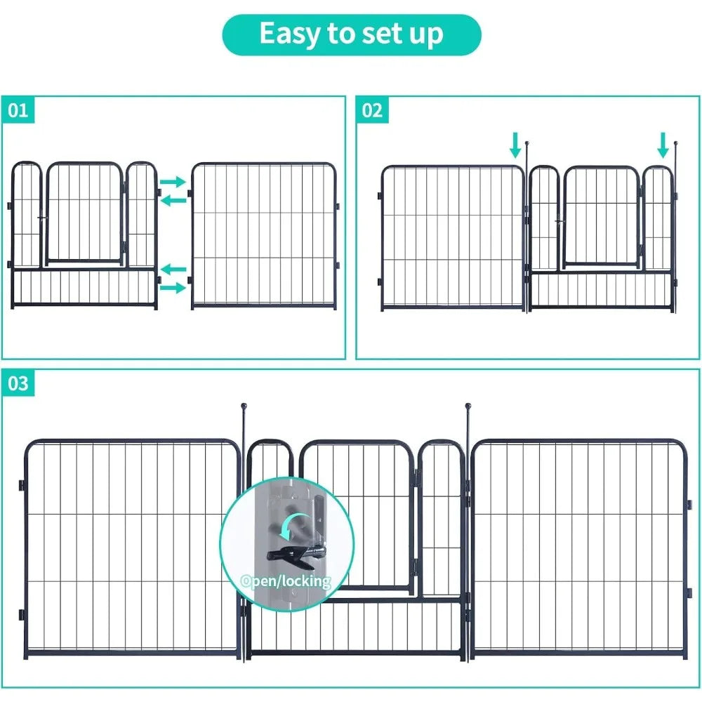 Portable Dog Playpen – Foldable Outdoor Fence with Door