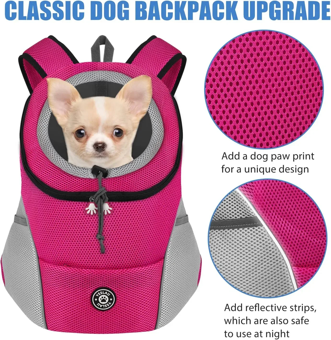 Portable Pet Carrier Backpack – Breathable Front Travel Bag for Dogs & Cats