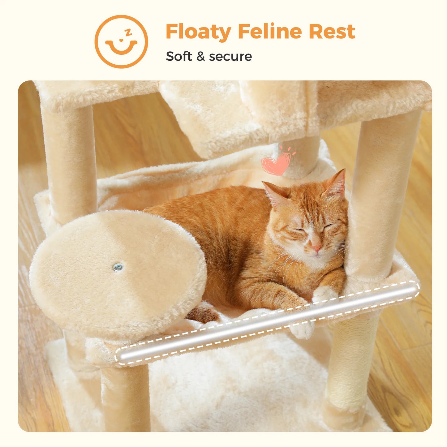 5-Level Cat Tree Tower – Plush Condo, Hammock & Sisal Scratching Posts
