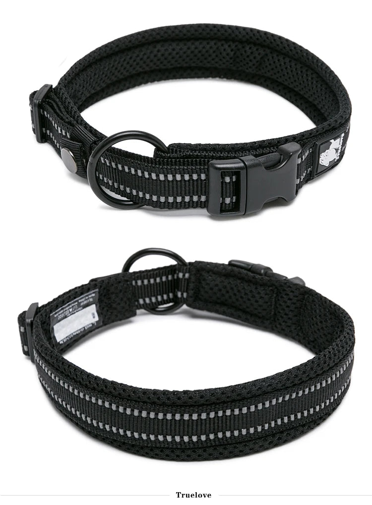 Padded Tactical Dog Collar – Adjustable Nylon Walking Collar for All Sizes