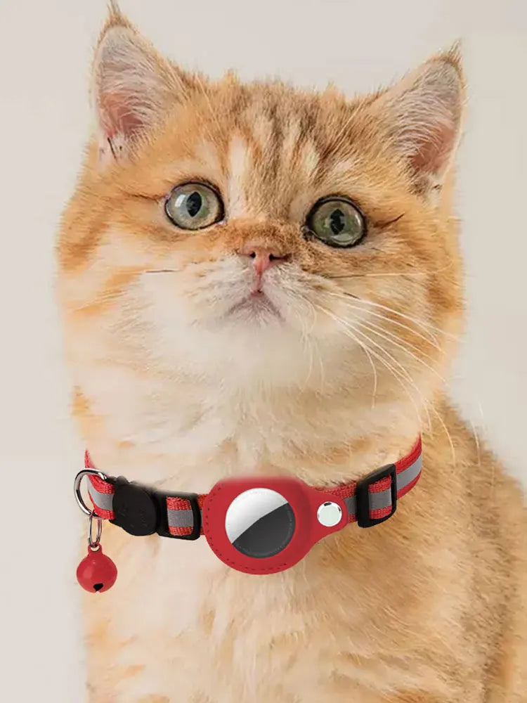 Reflective AirTag Cat Collar – Adjustable Safety Collar for Kittens & Cats