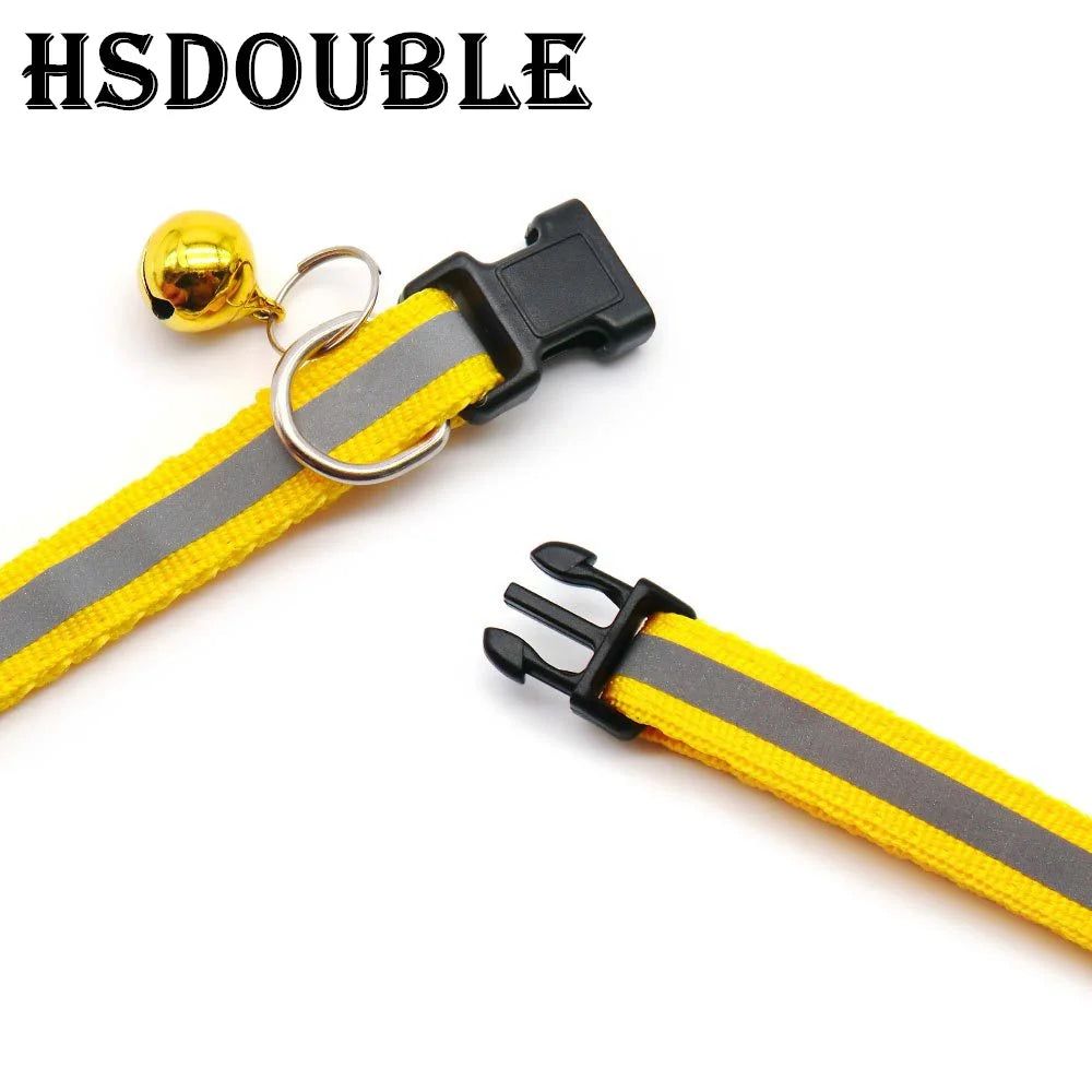 Reflective Pet Collar Set – Adjustable Collars with Bells for Cats & Small Dogs (2-Pack)