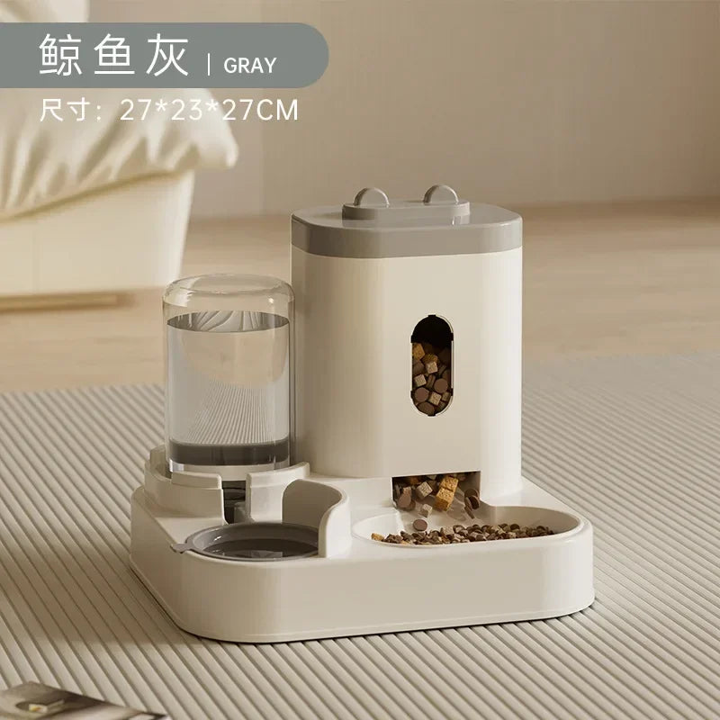 Automatic Pet Feeder Bowl – Large Capacity Food Storage with Water Fountain for Dogs & Cats